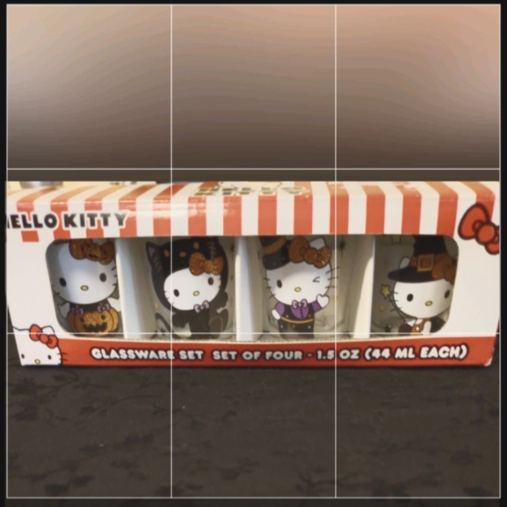 Hello Kitty Halloween Glassware Set - Orange, Black, White
